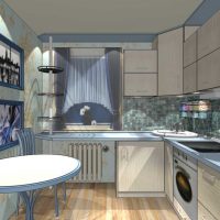 the idea of a bright kitchen design 9 sq.m picture
