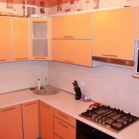 variant of the unusual decor of the kitchen 9 sq.m photo