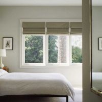 variante d'un beau décor d'un salon avec la photo des rideaux romains