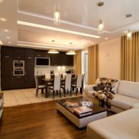 conception d'une cuisine combinée avec salon