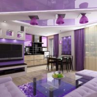 conception de cuisine de salon violet