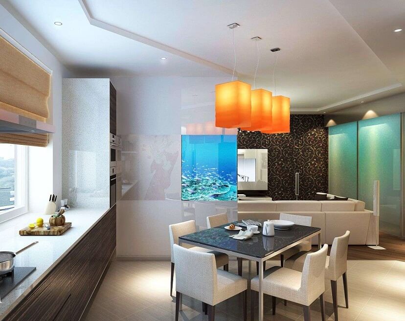 caractéristiques de conception de la cuisine du salon