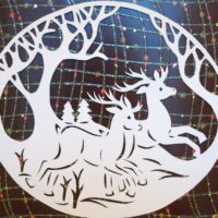 papier cerf pour le nouvel an