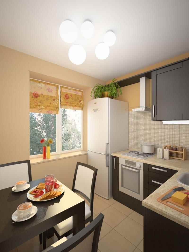 the idea of a beautiful style kitchen 7 sq.m