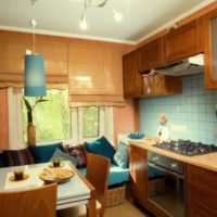 photo of kitchen with sofa