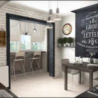 kitchen with balcony interior