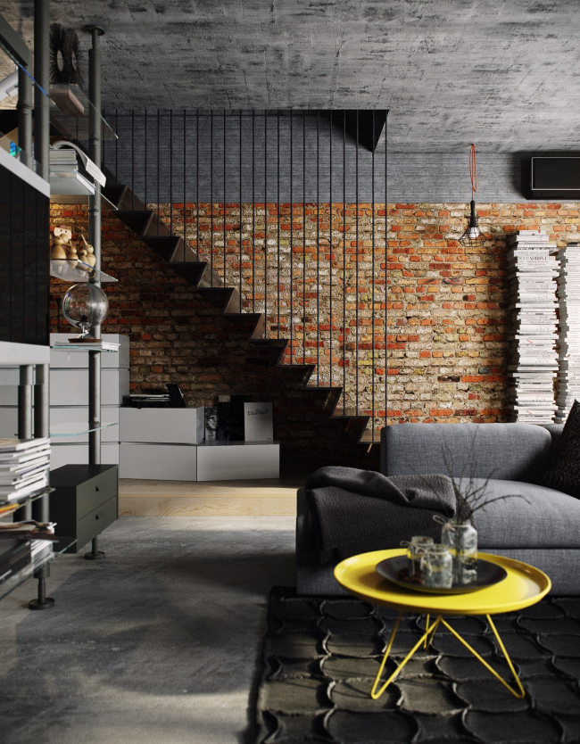 escalier de style loft