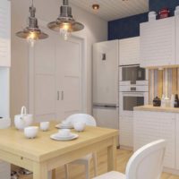 the idea of a light kitchen decor 7 sq.m picture