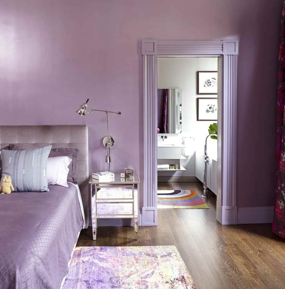 the idea of using a dark lilac color in the decor