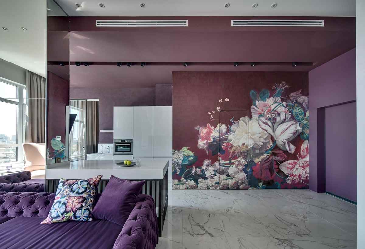the idea of using light lilac in the interior