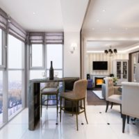 kitchen combined with a balcony modern ideas