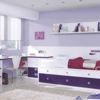 the idea of using light lilac in the interior picture