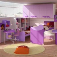 the idea of using a beautiful lilac color in the decor of the photo