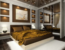 bedroom 14 sq m with mirror