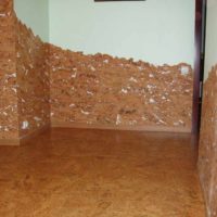 the idea of using cork in the interior of the room photo