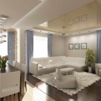 Un exemple d'un intérieur lumineux d'une photo de plafond de cuisine