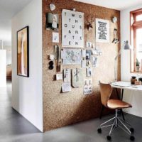 the idea of using cork in the interior of the room picture