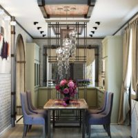 Un exemple de style lumineux d'une photo de plafond de cuisine