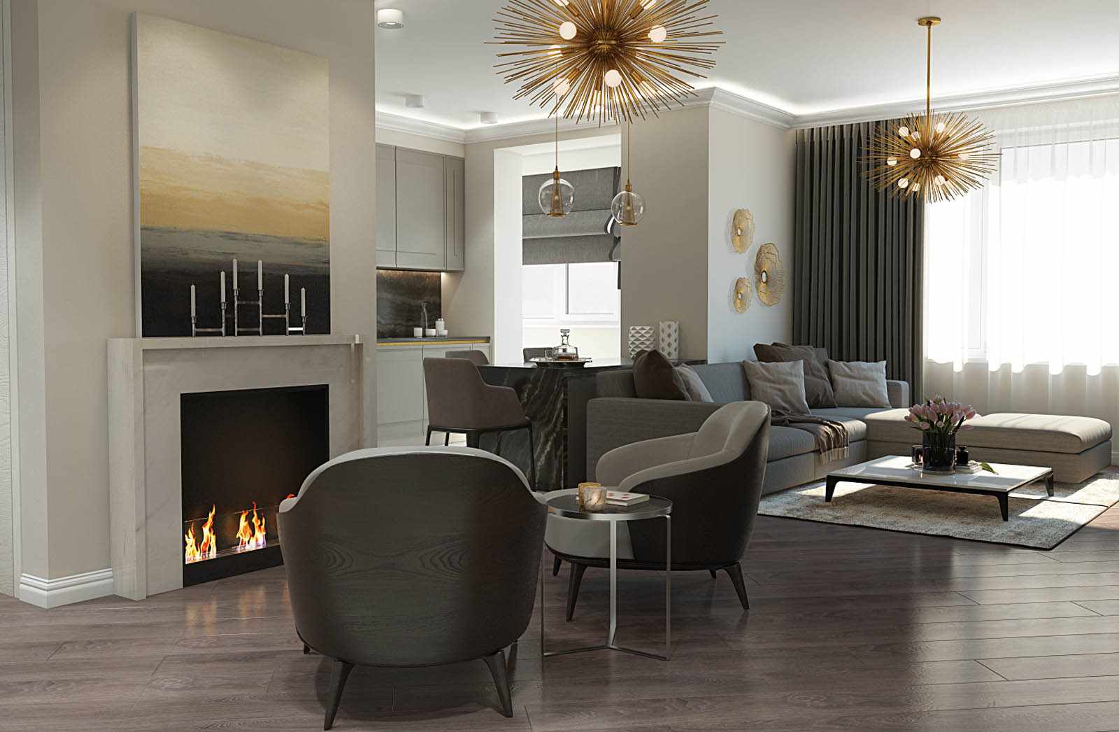 Un exemple de design d'intérieur de salle à manger légère