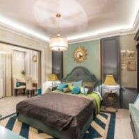 Modern bedroom with bright decor