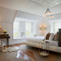 Dressing bedroom windows with furniture fabric