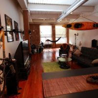 Shades of red in the living room of a country house