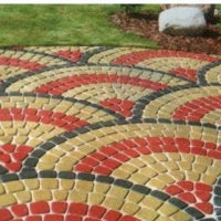 Beautiful paved garden path ornament