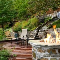 Fire at the evening rest area