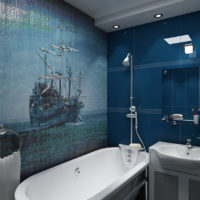 Nautical theme in mosaic bathroom design