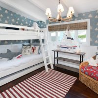 Rattan chair in the children's bedroom
