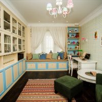 Wallpaper in a cage on the wall of a children's room