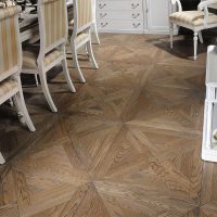 Modular parquet living room flooring