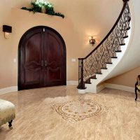 Ceramic tiles on the floor of the hall of a private house