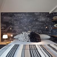 Blackboard over the head of the bed