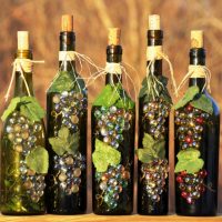 Beautiful decor of wine bottles