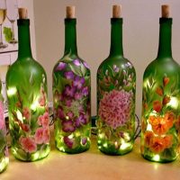 Backlit Wine Bottles Inside