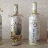 Decoupage bottle decoration