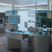 Round kitchen design in a modern style.