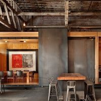 The kitchen-living room in an industrial building