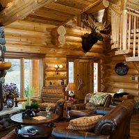 Making a place to relax in front of the fireplace in the living room