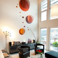 décor original du mur blanc du salon