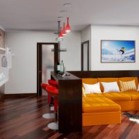 Salon design avec un bar