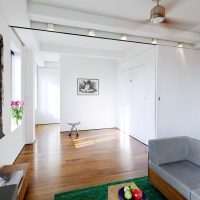 Sliding partition in a private house