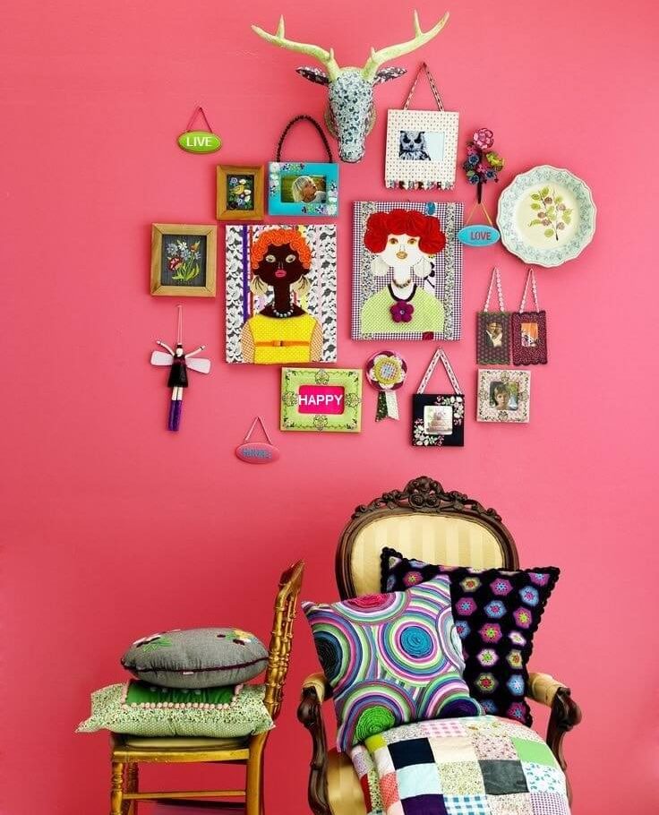 Décoration murale bricolage rose